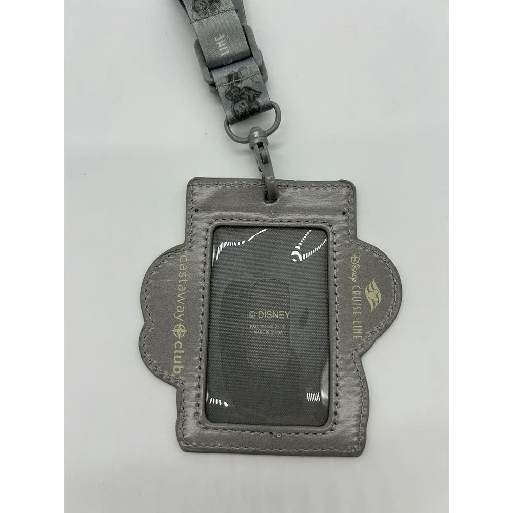 Disney Cruise Line Silver Castaway Club Captain Mickey Mouse Key Card ID Lanyard